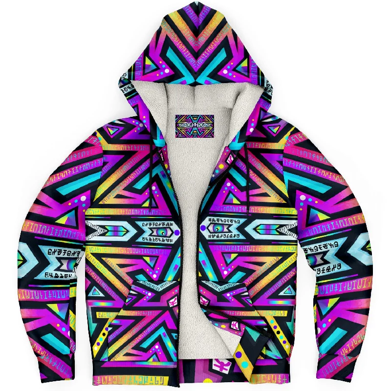 Mystic Mandala Micro Fleece Hoodie Hoodie with Applique Textured Unique