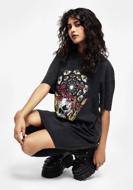 God's Flesh Graphic Print Tee Dress Tunics Practical durable
