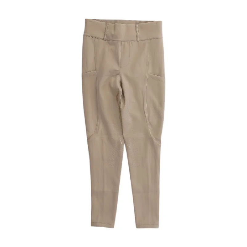 Tan Solid Active Pants Soft Stretch Trousers