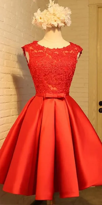 A-line Homecoming Dress Chic Red Short Party Dress  cg4642 Tunics Top rated