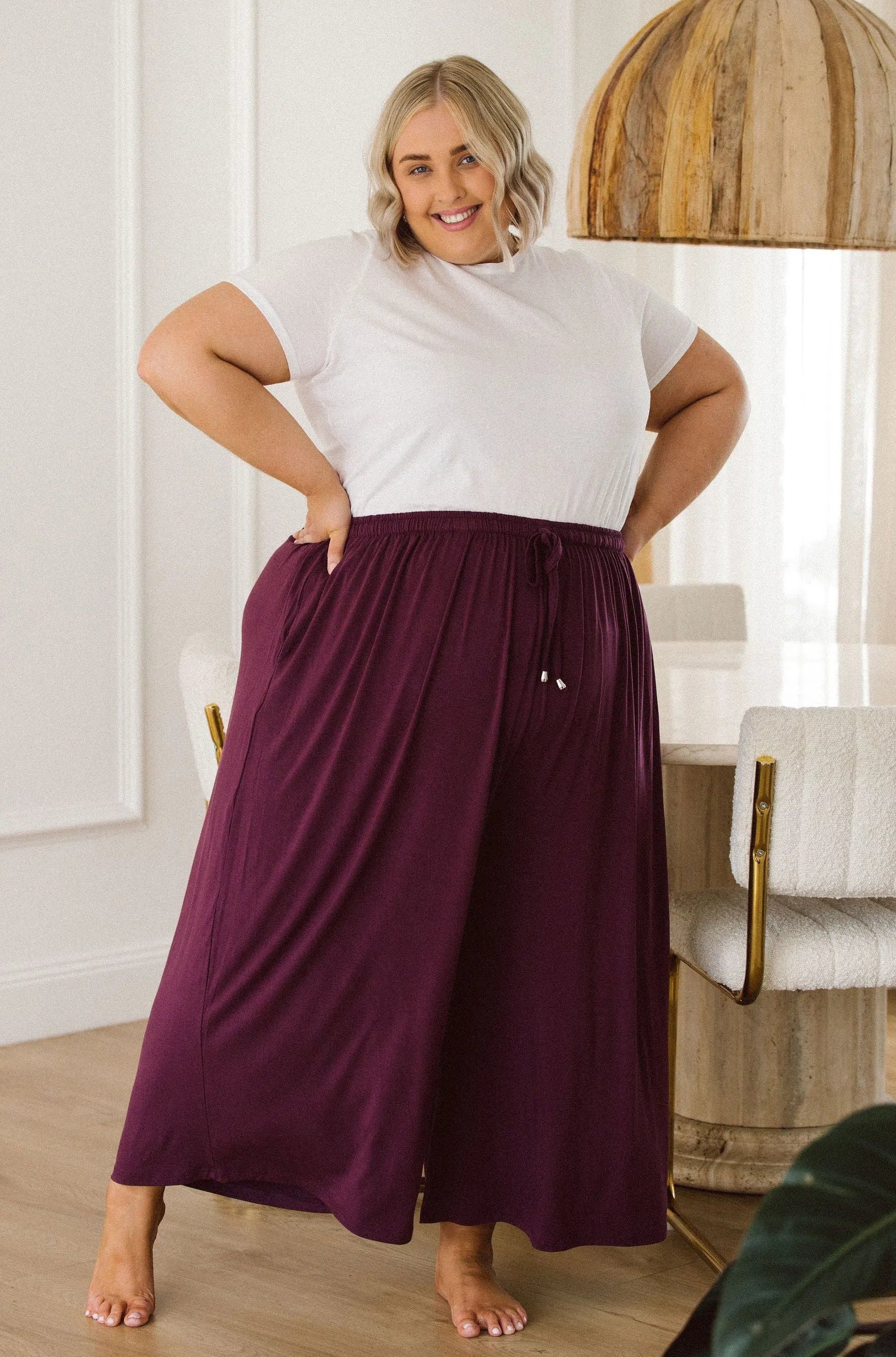 Darcy Pants 2.0 - Berry Relaxed Casual Leggings
