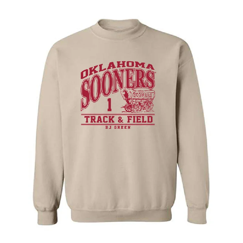 Oklahoma - NCAA Men's Track & Field (Outdoor) : Bj Green - Crewneck Sweatshirt Classic Fashion Shersey Hoodie with Velcro Closure Adjustable Secure