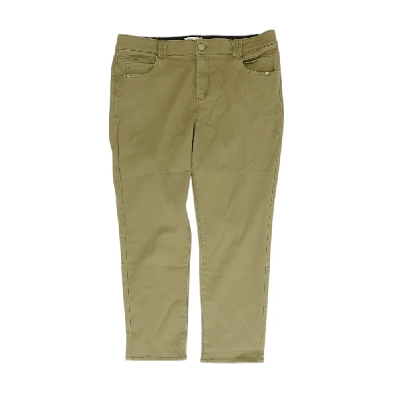 Green Solid Pants Slim-Fit Leggings