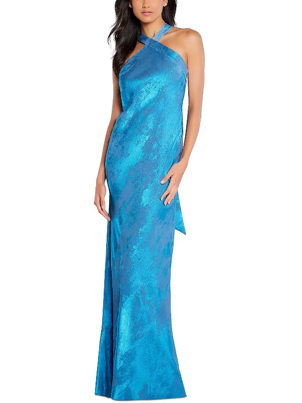 Womens Metallic Maxi Evening Dress Tunics Sophisticated sleek