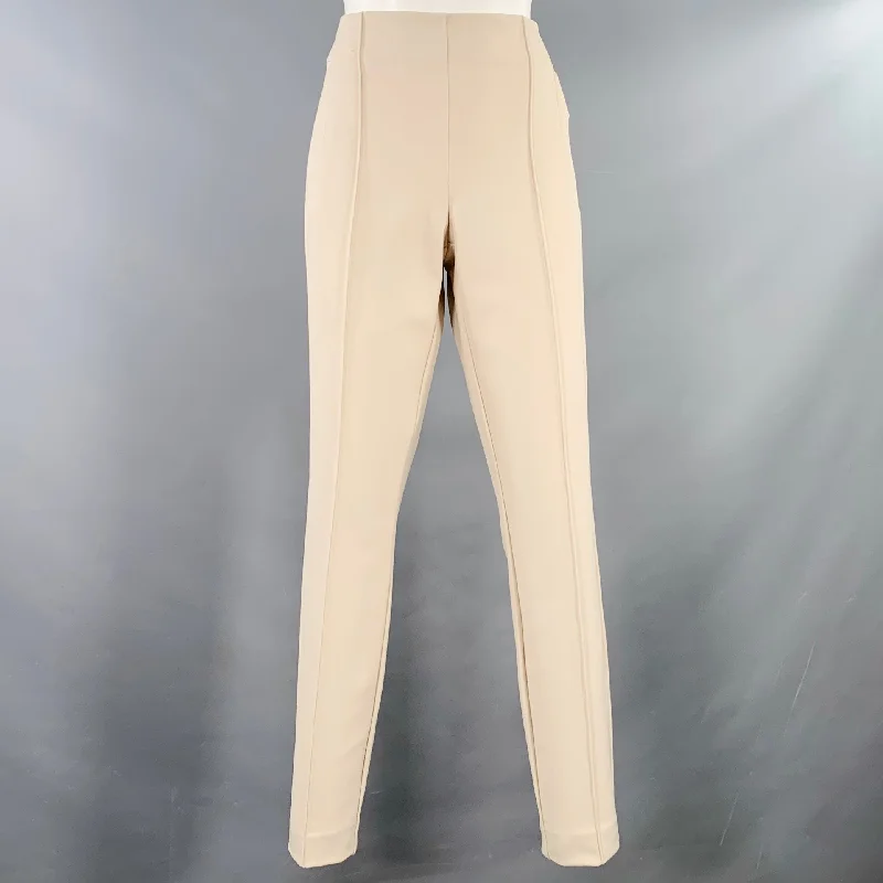 LAFAYETTE 148 Size 6 Cream Polyamide Blend Side Zipper Dress Pants Comfortable Denim Pants