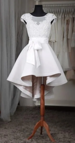 New Design Sexy See through Lace High Low homecoming party dresses cg5222 Tunics Chic fashionable