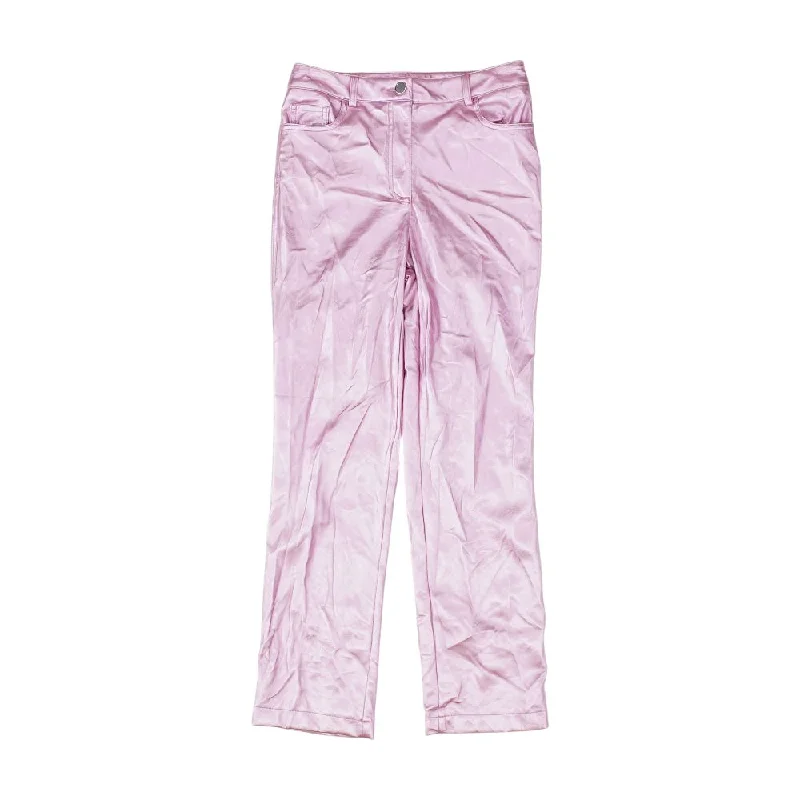 Pink Solid Pants Trendy Work Pants