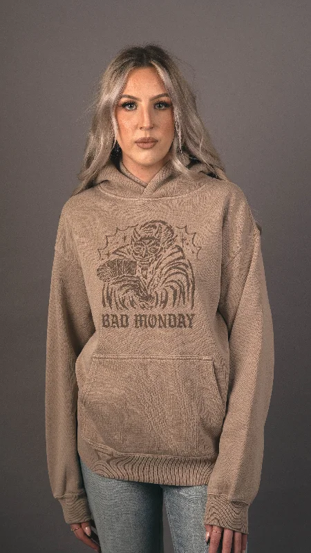 Oversized Lucifer Hoodie / Front Print Hoodie with Snap Buttons Easy Quick