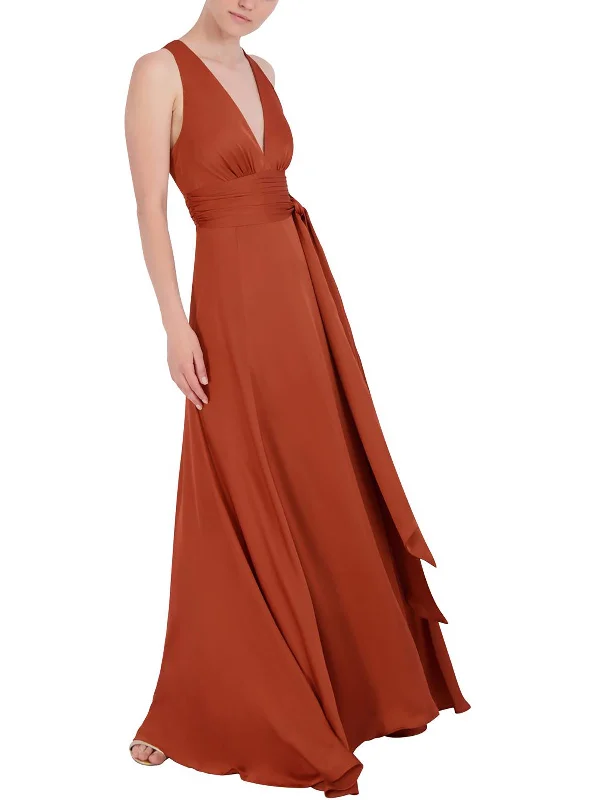 Womens Cut-Out Back Long Evening Dress Tunics Sophisticated sleek