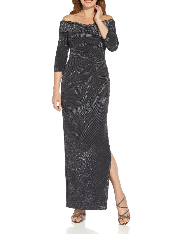 Womens Metallic Column Evening Dress Tunics Handmade artisanal