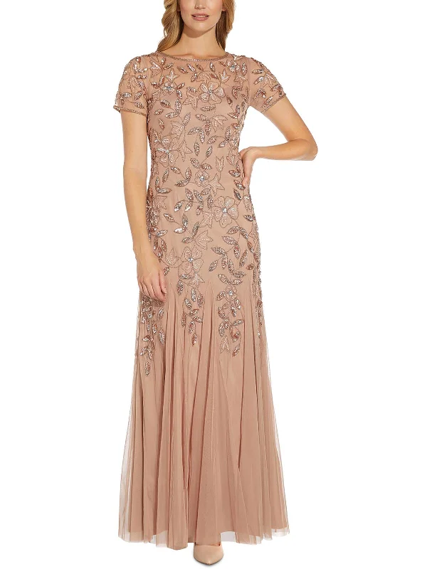 Womens Embellished Maxi Evening Dress Tunics Hiking breathable