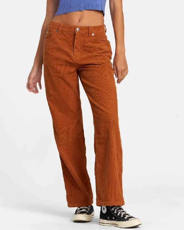 Heritage Corduroy Wide Leg Pants - Caramel Cozy Knit Pants