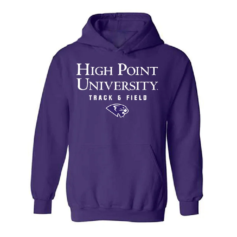 High Point - NCAA Women's Track & Field (Outdoor) : David Caivano - Hooded Sweatshirt Classic Shersey Hoodie with Color Block Contrast Stylish