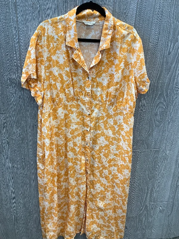 Dress Casual Midi By Terra & Sky In Orange, Size: 1x Tunics Brand named