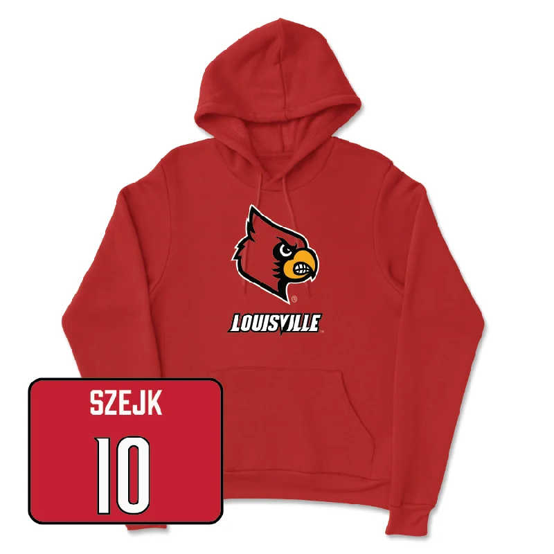 Red Women's Lacrosse Louie Hoodie - Izzy Szejk Hoodie with Hem Ribbing Snug Secure