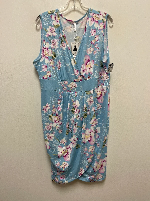 Blue Dress Casual Midi Clothes Mentor, Size 2x Off-the-shoulder Chic Trendy
