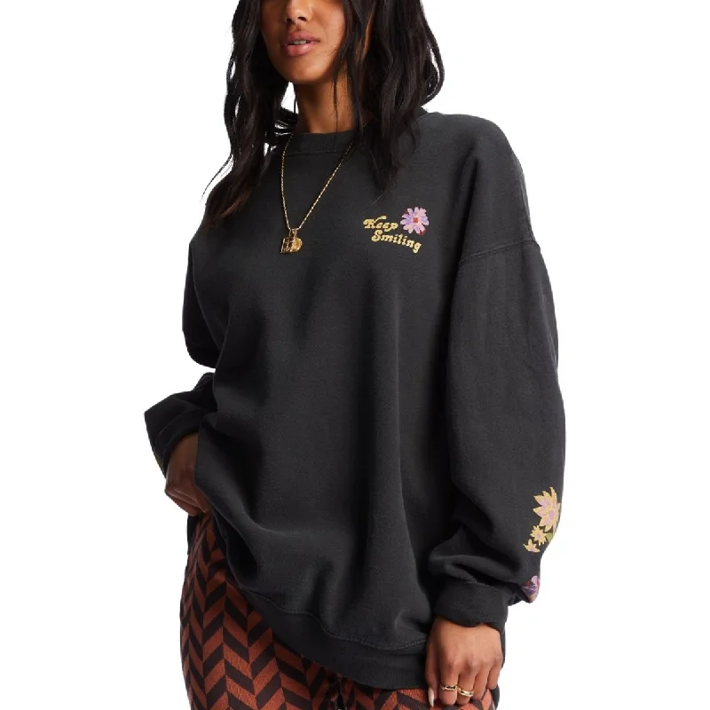 Billabong Ride In Oversized Sweatshirt in Black Sands Hoodie with Pastel Soft Subtle