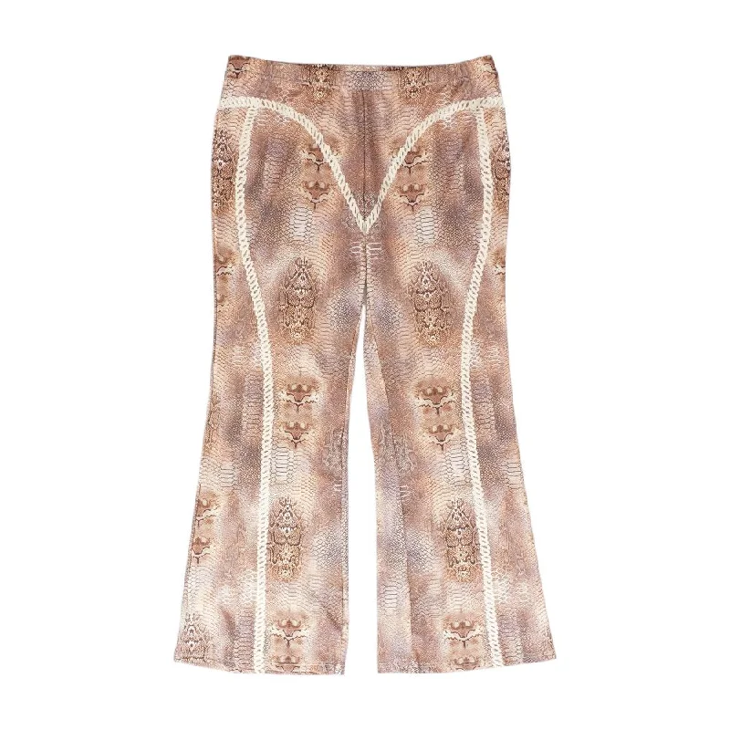 Tan Animal Print Pants Chic Slim Fit Pants