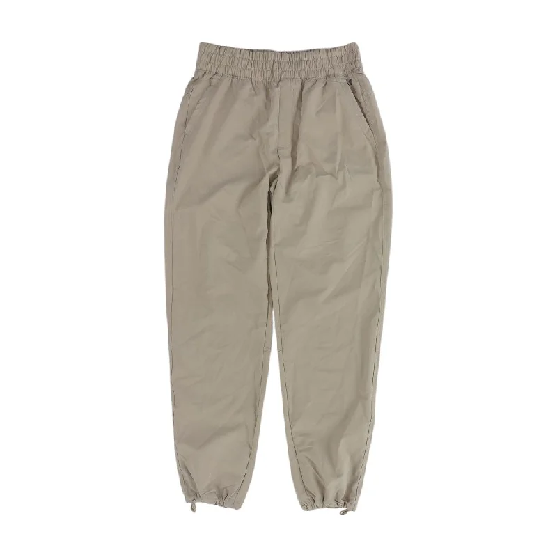 Beige Solid Pants Formal Dress Pants