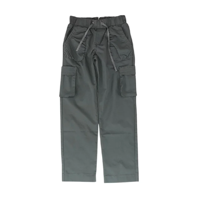 Charcoal Solid Cargo Pants Trendy Wide-Leg Pants