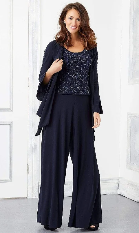 Mori Lee - 72304 Beaded Scoop Jersey Formal Pantsuit Comfortable Jogging Pants