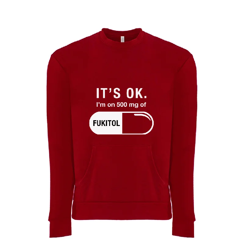 Fukitol Front Pocket Sweatshirt (Unisex) Hoodie with Hem Raw Edge Edgy Unfinished