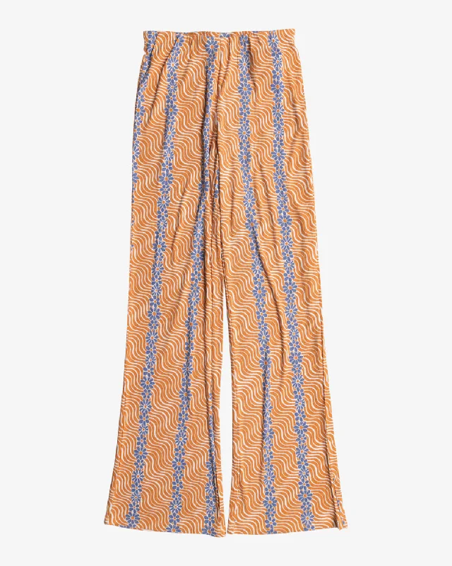 Honey Stretch Straight Leg Pants - Tangerine Elegant Trouser Pants