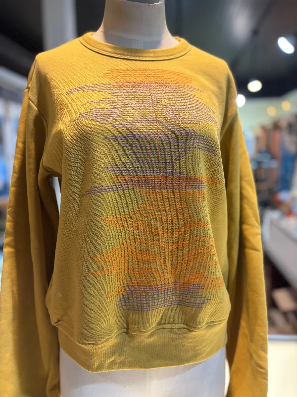 Horizontal Lines Sabrina Sweatshirt Hoodie with Pattern Geometric Abstract