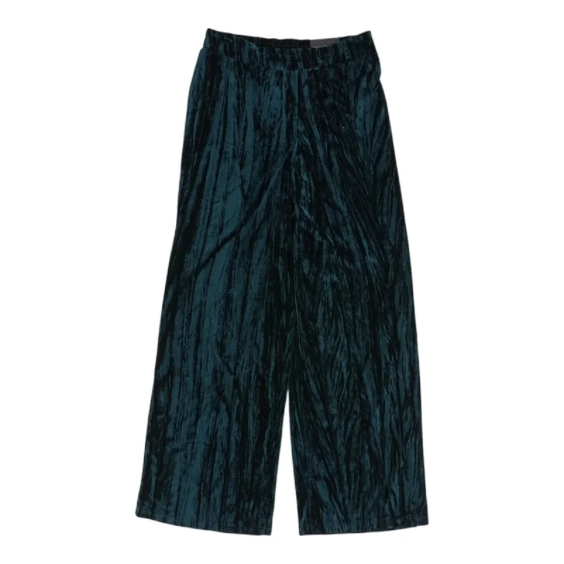 Teal Solid Pants Comfy High-Waist Jeans