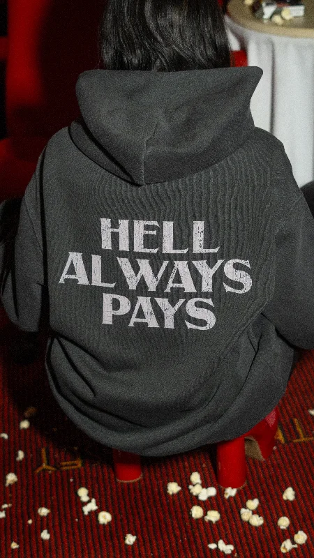Oversized Hell Always Pays Hoodie / F&B Print Hooded Sweatshirt Casual Wear Street Style