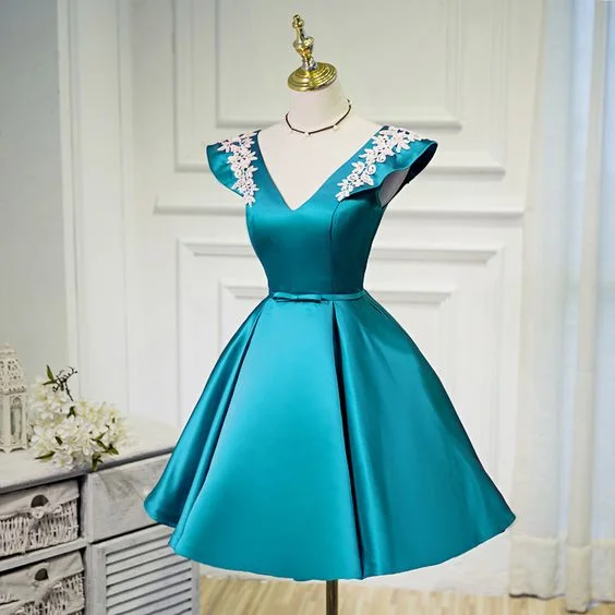 Blue Homecoming Dresses, Blue Short Party Dress, Blue Formal Dresses  cg1811 Tunics Polka dots