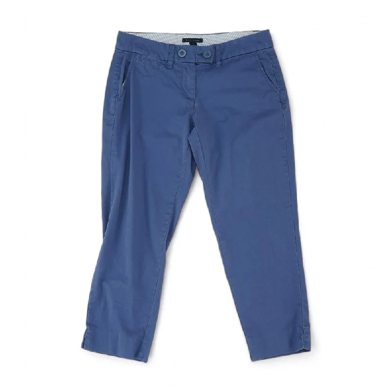 Blue Solid Capri Pants Casual Lounge Pants