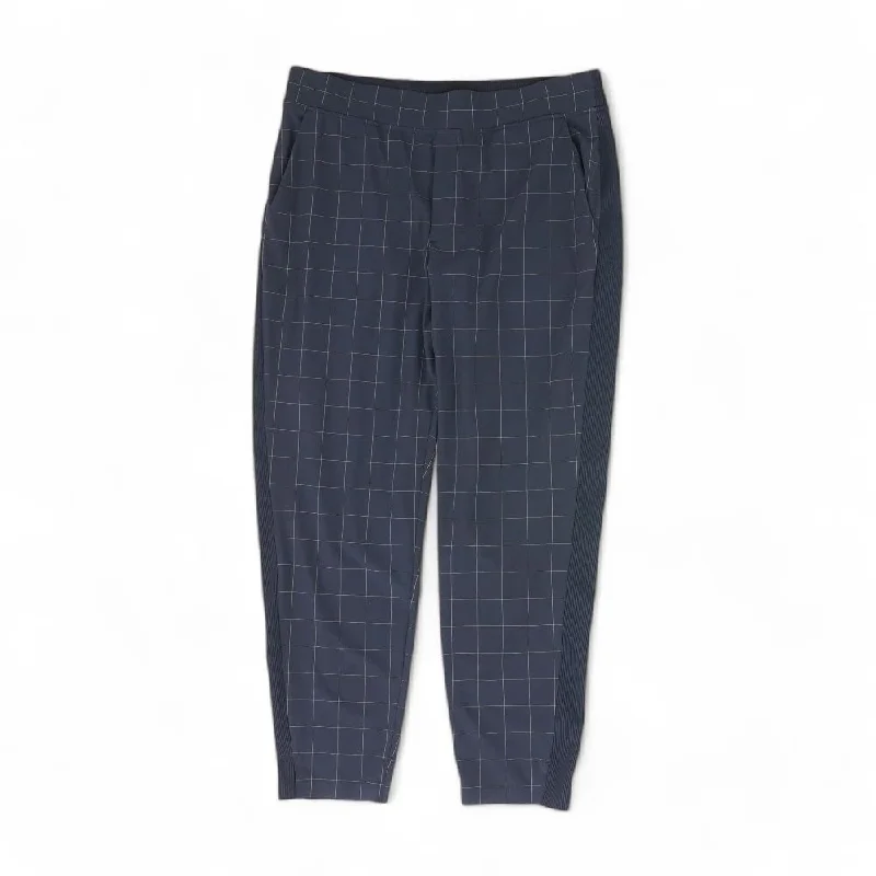 Navy Check Dress Pants Lightweight Jogger Pants