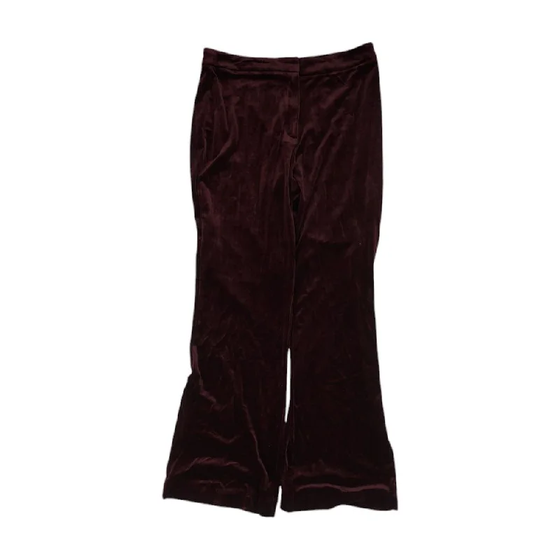 Maroon Solid Dress Pants Casual Lounge Pants