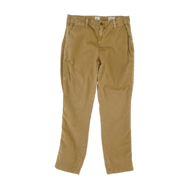 Khaki Solid Chino Pants Modern Stretch Trousers