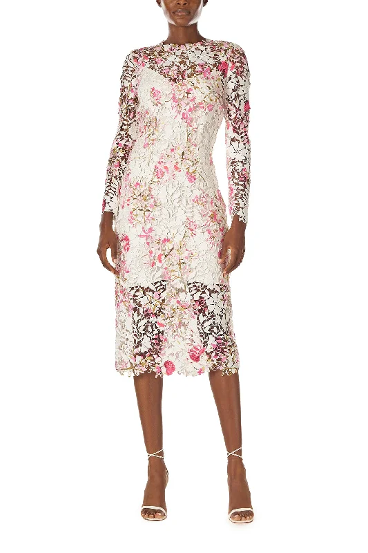 Long Sleeve Lace Sheath Dress Tunics Lace romantic