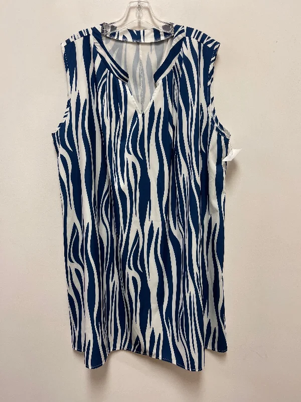 Dress Casual Short By Clothes Mentor In Blue, Size: 4x empire Waist empire
