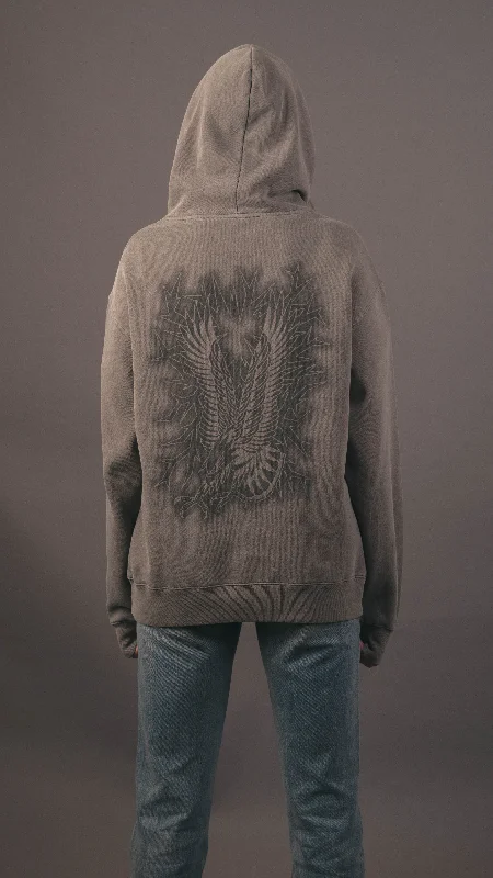 Oversized Eagle Shock Hoodie Hoodie with Toggle Buttons Decorative Unique