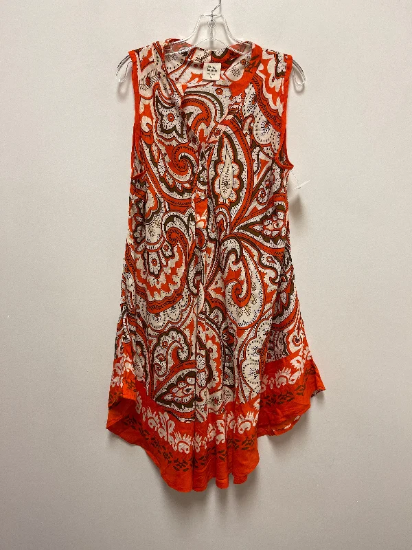 Orange Dress Casual Midi Clothes Mentor, Size 3x Tunics Stylish elegant