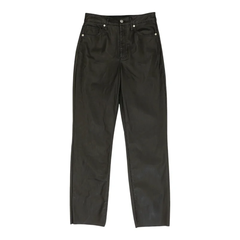 Black Solid Five Pocket Pants Modern Stretch Trousers