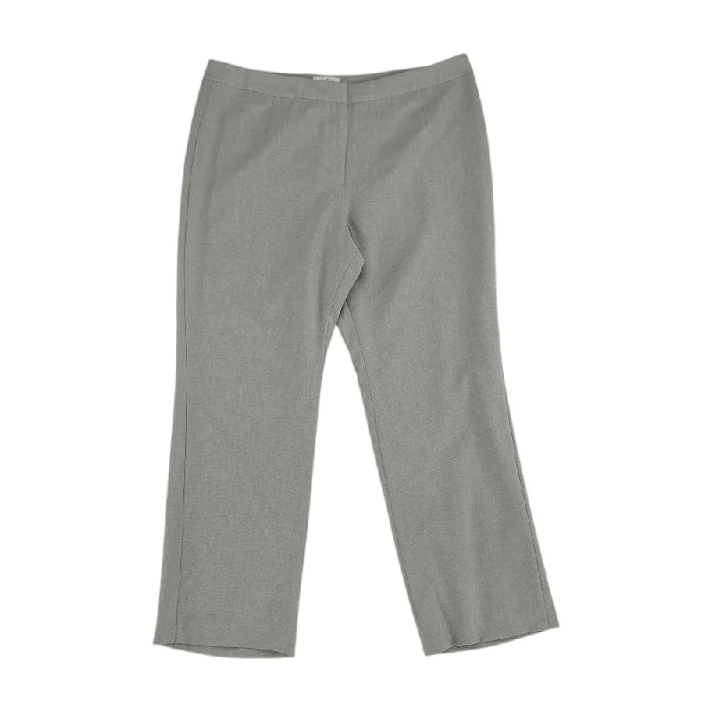 Gray Solid Dress Pants Modern Stretch Trousers