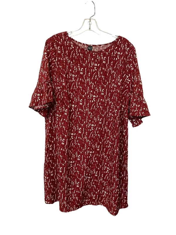 Red Dress Casual Short Clothes Mentor, Size 3x Tunics Versatile stylish