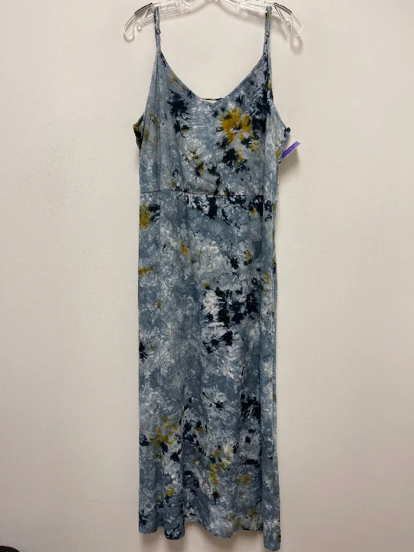 Blue & Yellow Dress Casual Maxi Clothes Mentor, Size 2x Tunics Occasion special