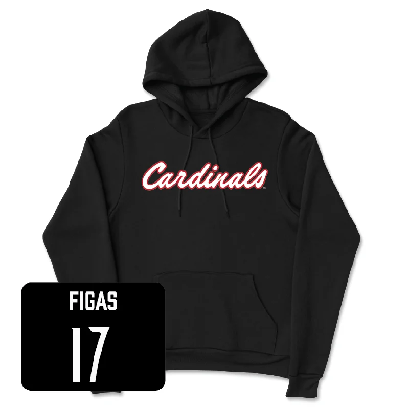 Women's Lacrosse Black Script Hoodie - Lauren Figas Hoodie with Hem Embroidery Detailed Premium