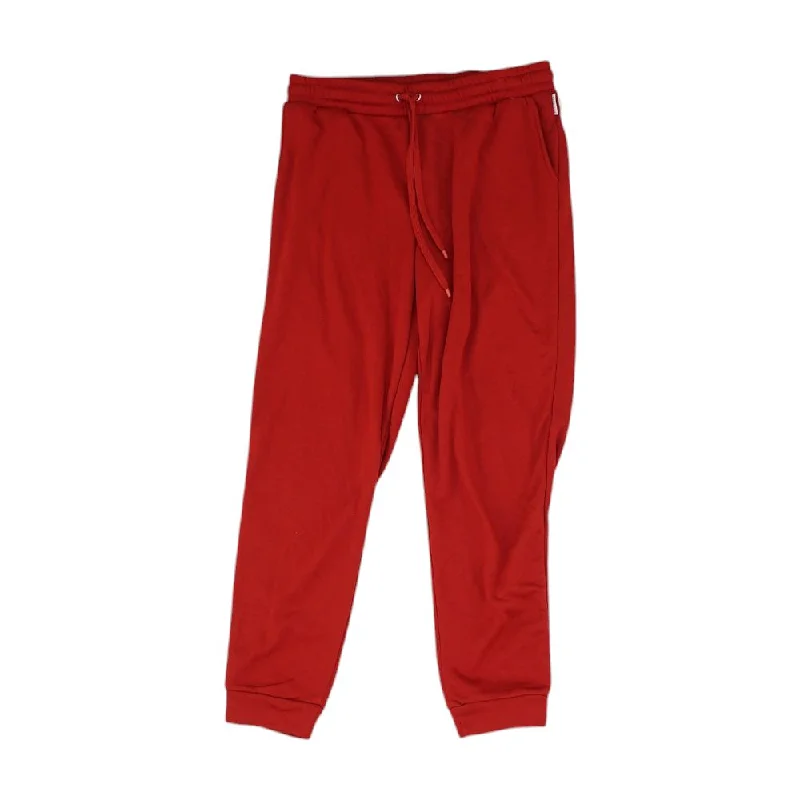 Red Solid Joggers Pants Casual Sweatpants Style