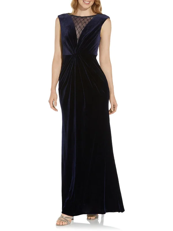 Womens Velvet Maxi Evening Dress Tunics Favorite customer