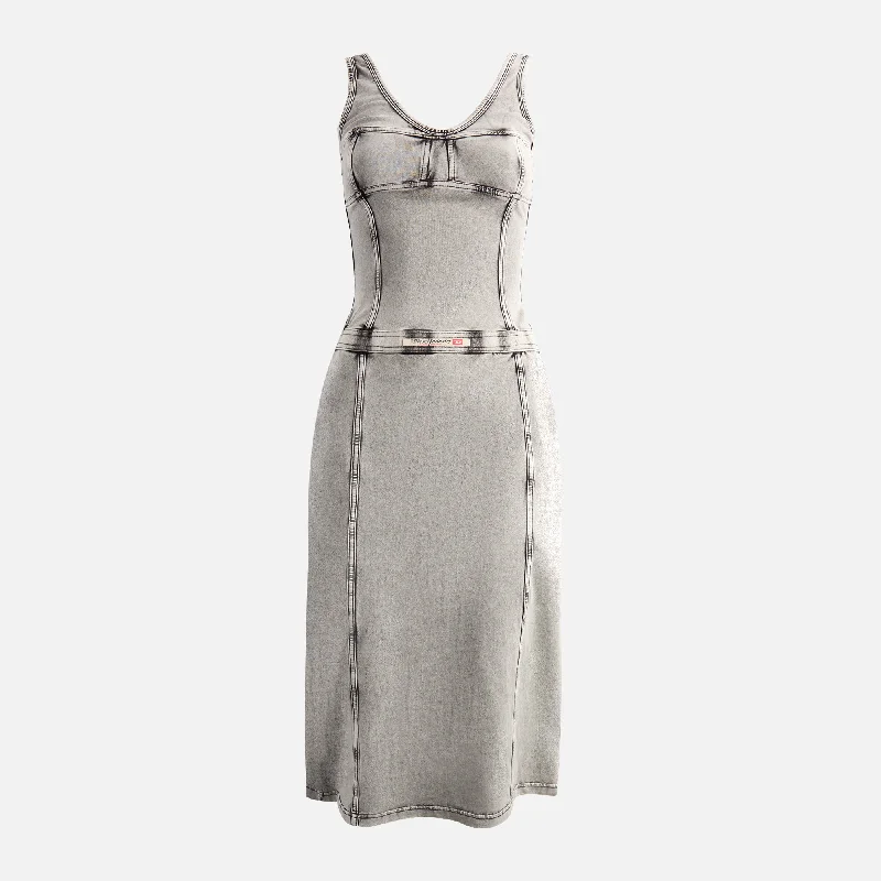 Diesel D-Inny Dress - Washed Grey Turtleneck Warm Winter