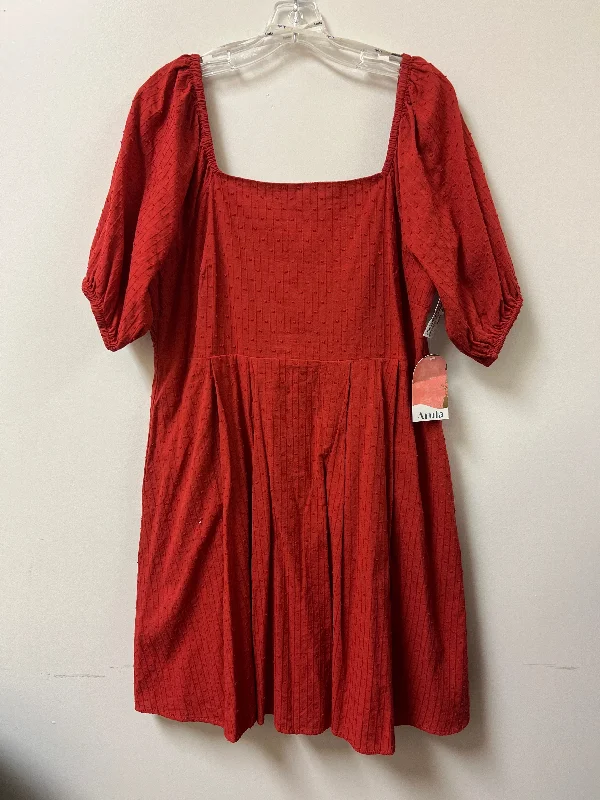 Dress Casual Midi By Clothes Mentor In Red, Size: 1x Maxi Flowy Bohemian