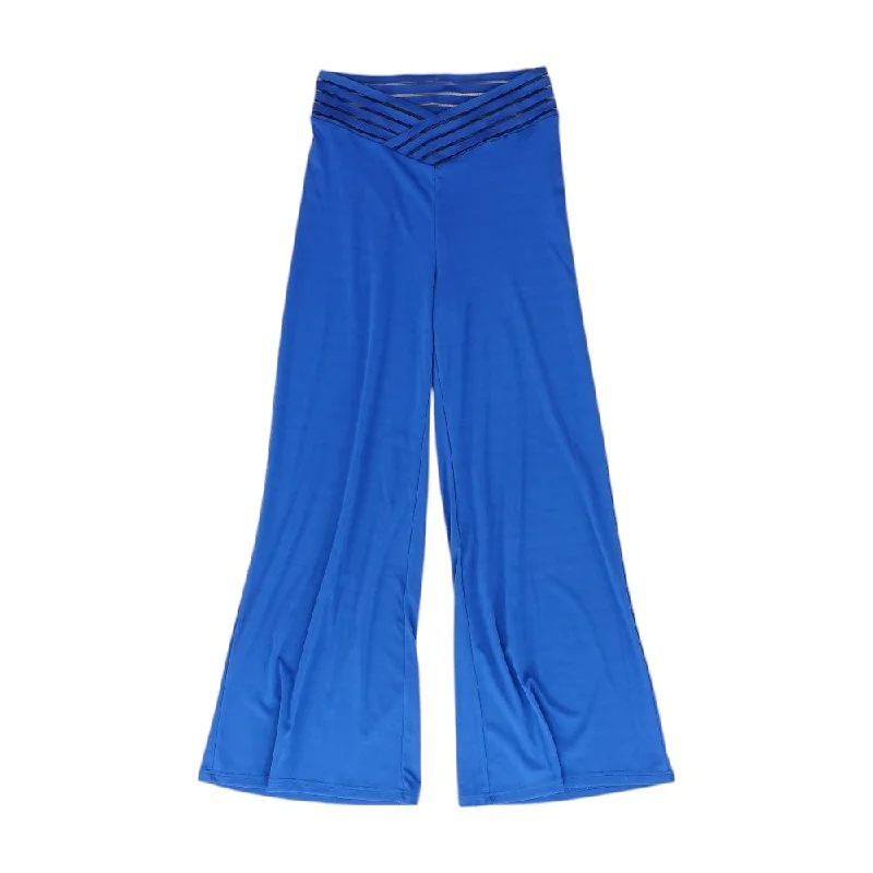 Blue Solid Pants Cozy Full-Length Pants