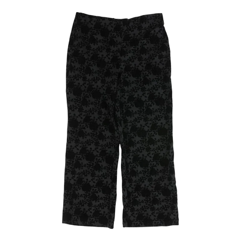 Black Floral Dress Pants Classic Cropped Pants
